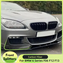 Front Bumper Lip Splitters For BMW 6 Series F06 F12 F13 M-Sport M-Tech 2012 - 2017 Winglets Cupwings Aprons Carbon Fiber / FRP