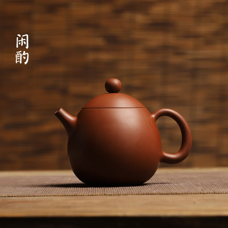 |Xianyan Raw Ore Jianshui Purple Pottery of Yunnan Red Mud Handmade Kung Fu Teapot Tea Set Ruyi Dragon Egg Pot Pu'er Tea