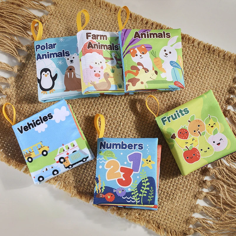 ソフトベビーファブリックブックインタラクティブ感覚活動布製ブック赤ちゃんのための最初の教育用モンテッソーリ早期学習ゲーム
