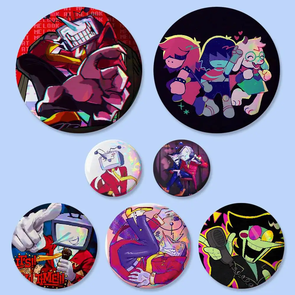 Game D-Deltarune Tenna Badges Button Round Creative Pin Brooch Badge Bag Decor Accessories Fans Collect Friends Gifts