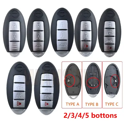 2-4 Bottons 자동차 키 Fob 케이스 쉘 하우징 닛산 2010 Rogue 2009 Teana 2008 Sentra 2007 Versa 2011 ALTIMA 2012 MAXIMA Sunny