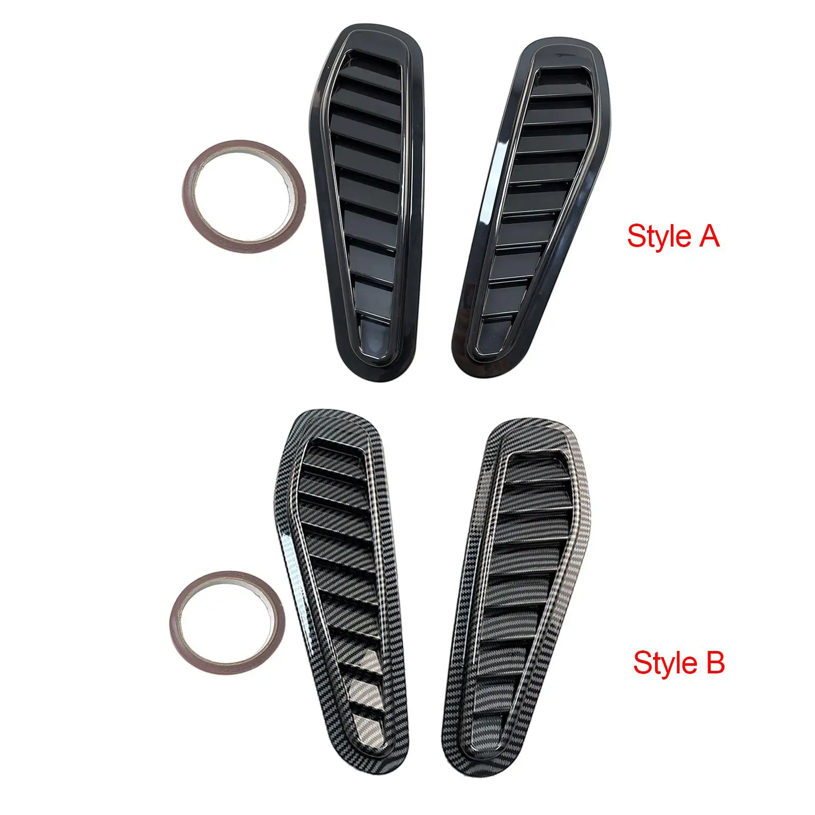 

2 Pieces Air Flow Intake Cover Hood Scoops Automotive Accessories Car Exterior Parts Stylish Bonnet Vent Hood Cover Universal