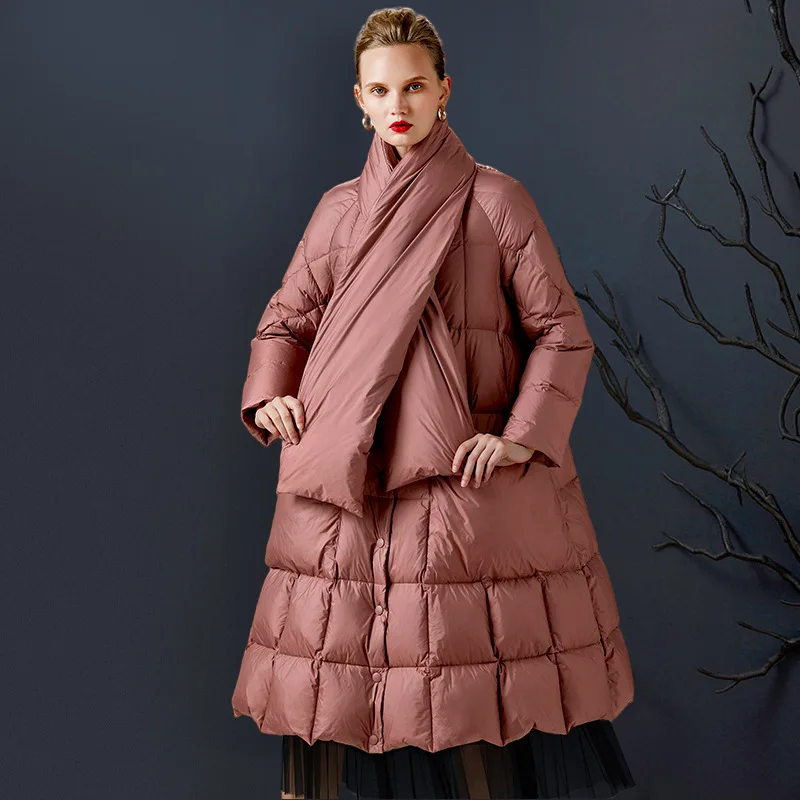 سترة نسائية مبطنة خفيفة الوزن ، معاطف ريشة ، ملابس دافئة ، ملابس خارجية طويلة الحشو ، ملابس نسائية ، جديدة ، شتاء ، 2023