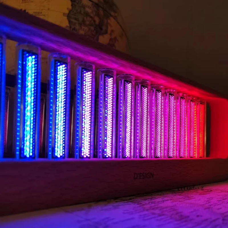 

RGB-светильник в стиле Nixie Tube с датчиком уровня звука, LED-лампа для создания атмосферы, музыкальный дисплей для игровой комнаты, динамическая смена цвета, декор для рабочего стола