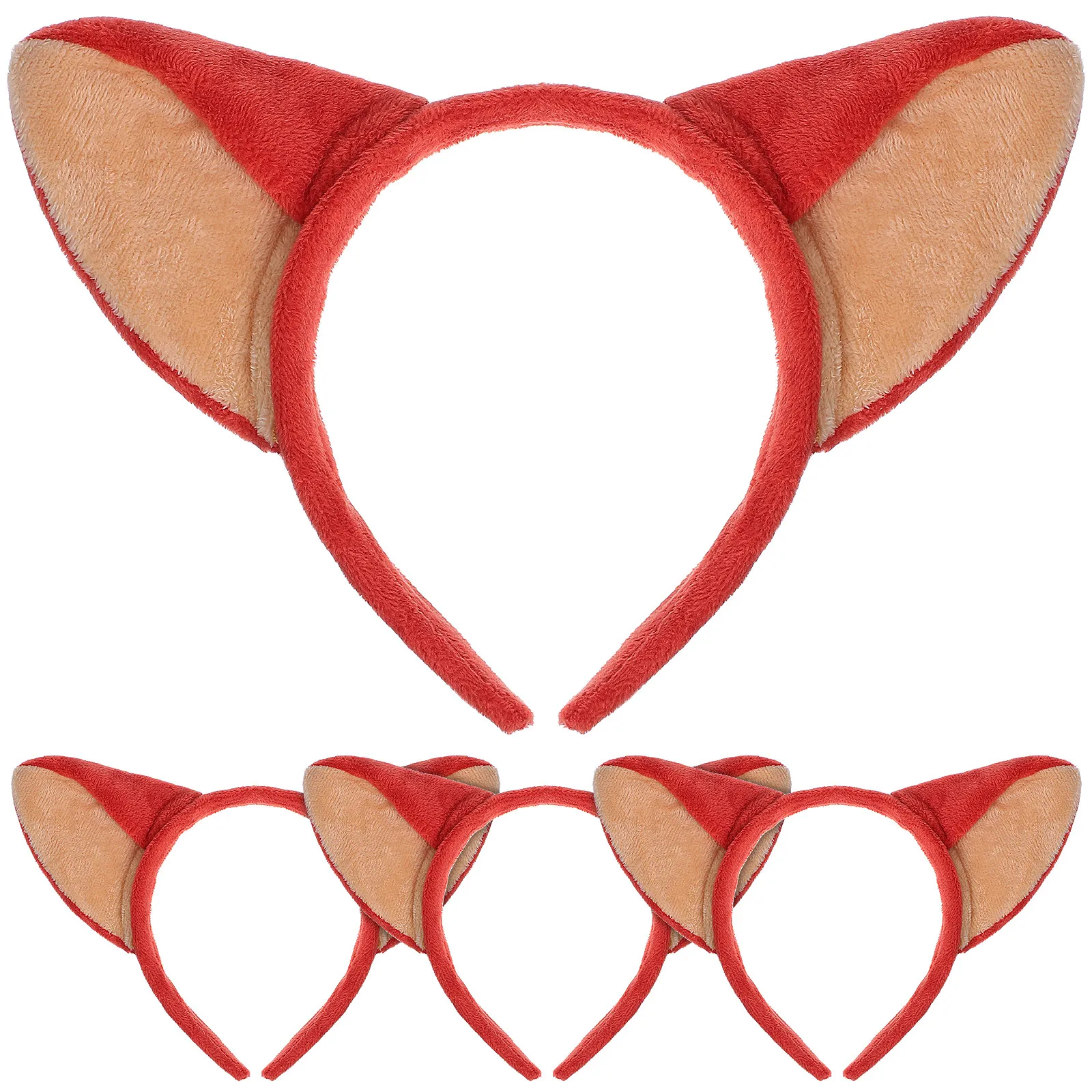 

Набор из 4 ободков для волос с лисьими ушками, милые ободки в виде животных для вечеринок, карнавалов, детских праздников, Хэллоуина