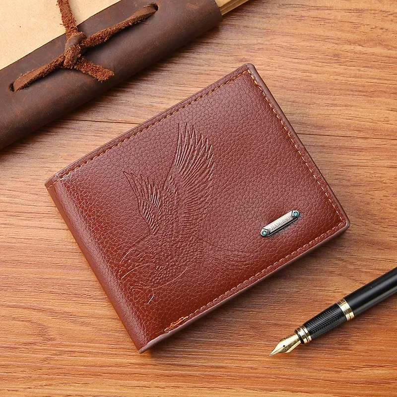 Men's Wallet Multi Card Fashion Business Short Wallet Eagle Pattern Specially Designed for Men