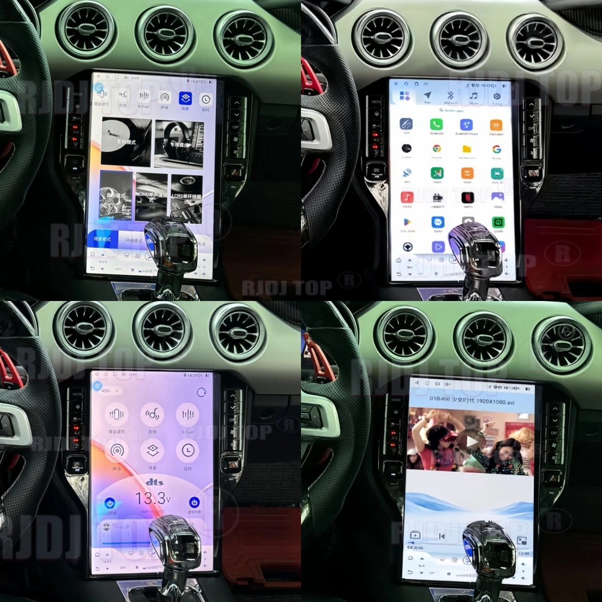 

14.5 Carplay Android 14 For Ford Mustang 2015-2023 Car Multimedia Player GPS Navi Screen Head Unit Odometer Digital Cluster LED