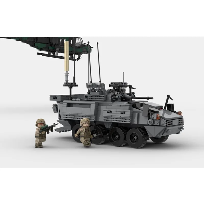 Vehículo blindado de infantería CA LAV militar moderno, bloques de construcción, vehículos soldado, Mini modelos de tanques 8X8, ladrillos del ejército, juguetes para niños