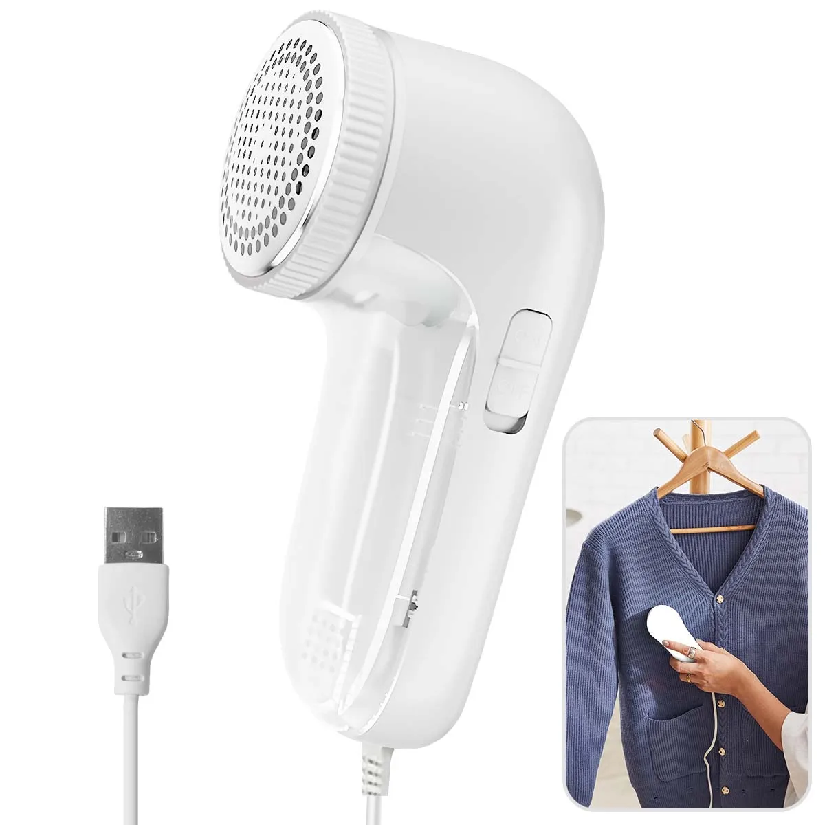 USB Rechargeable Fabric Shaver Electric Lint Remover  3-Blade Portable Fuzz Remover for Clothes & Sweaters Gentle on Fabrics