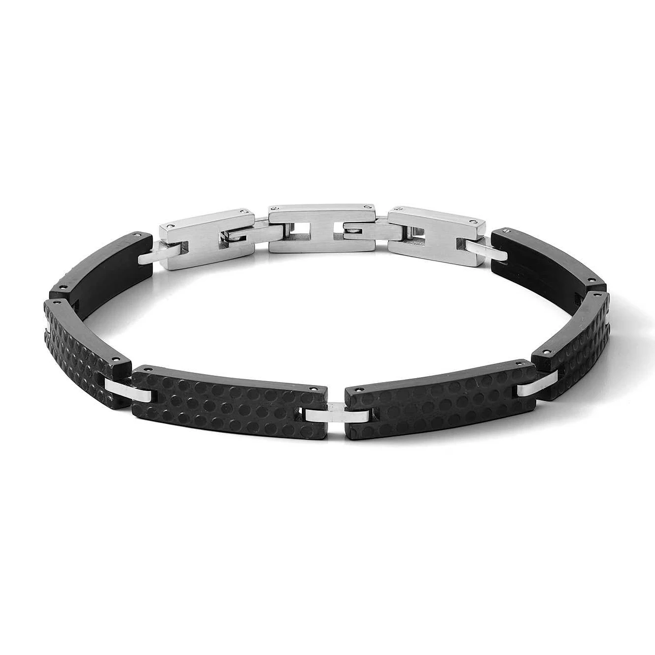 

Runda Men's Bracelet Stainless Steel Black Wristbands Chain Adjustable Size 22 Fashion Bracelet Luxury Brand Men Charms Jewelry