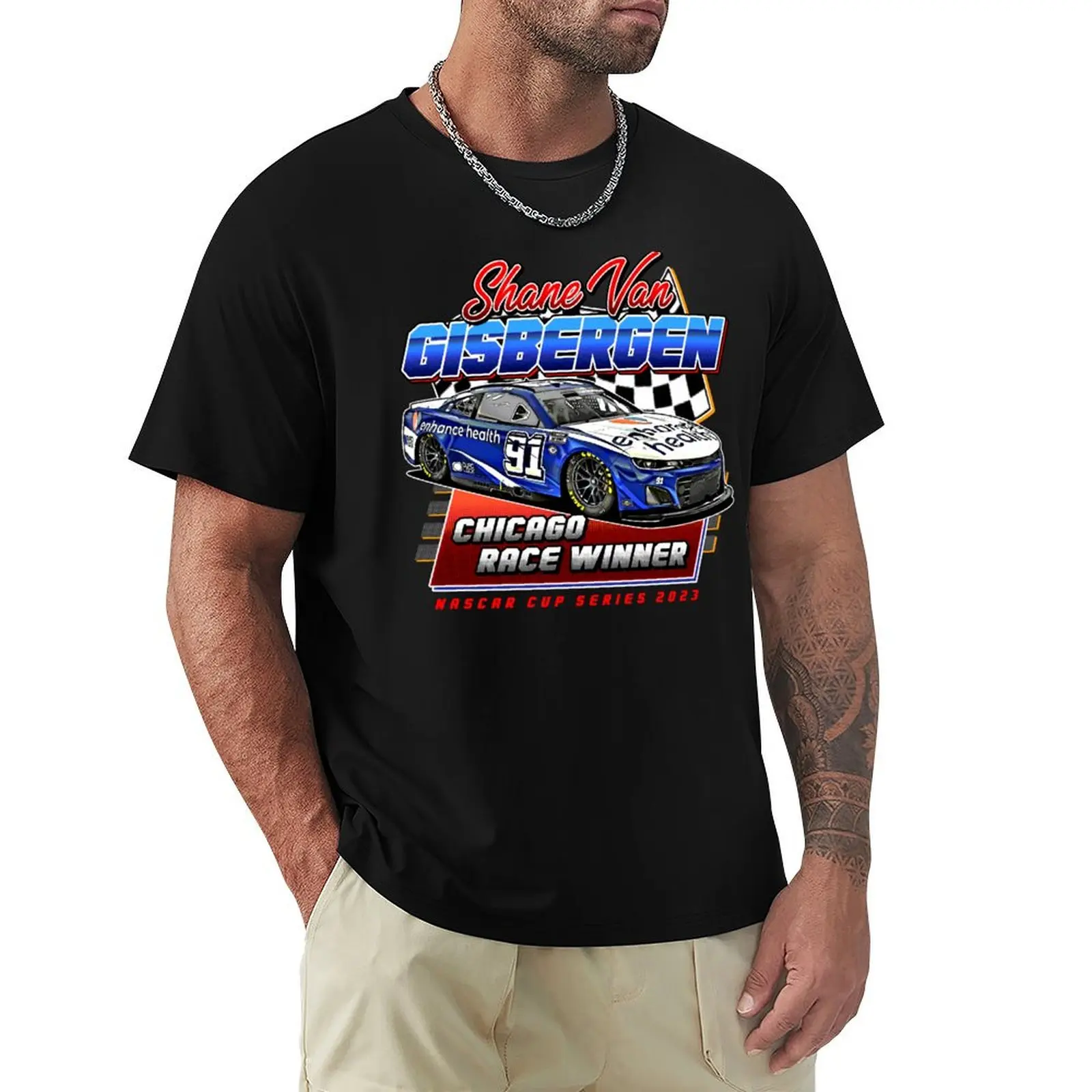 Shane Van Gisbergen Chicago Race Winner Nascar Cup , Kyle Larson T-Shirt Breathable Workout Short Sleeve Top