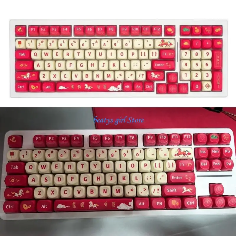 

C7AB Dye Sublimations PBT Keycap 128Pcs Keycap MOA Profile for Mechanical Keyboard
