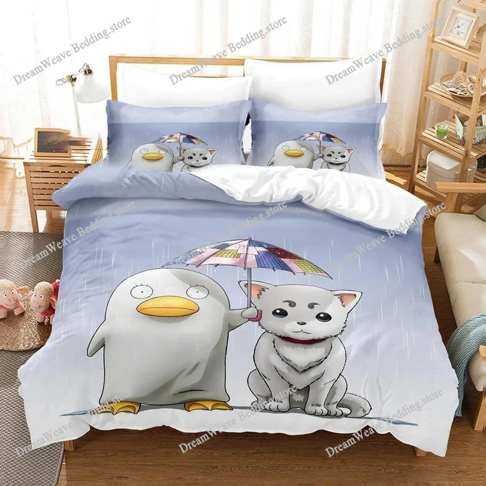 

3D Printed Gintama Bedding Set Anime Gintoki Sakata Duvet Cover Double Twin Full Queen King Adult Boys Bedclothes Quilt Cover