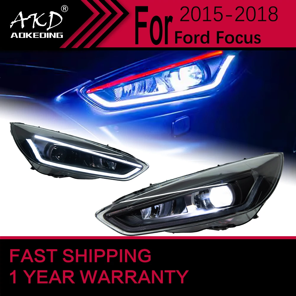 Car Lights for Ford Focus LED Headlight 2015-2018 Focus Head Lamp Drl Projector Lens Automotive Accessories