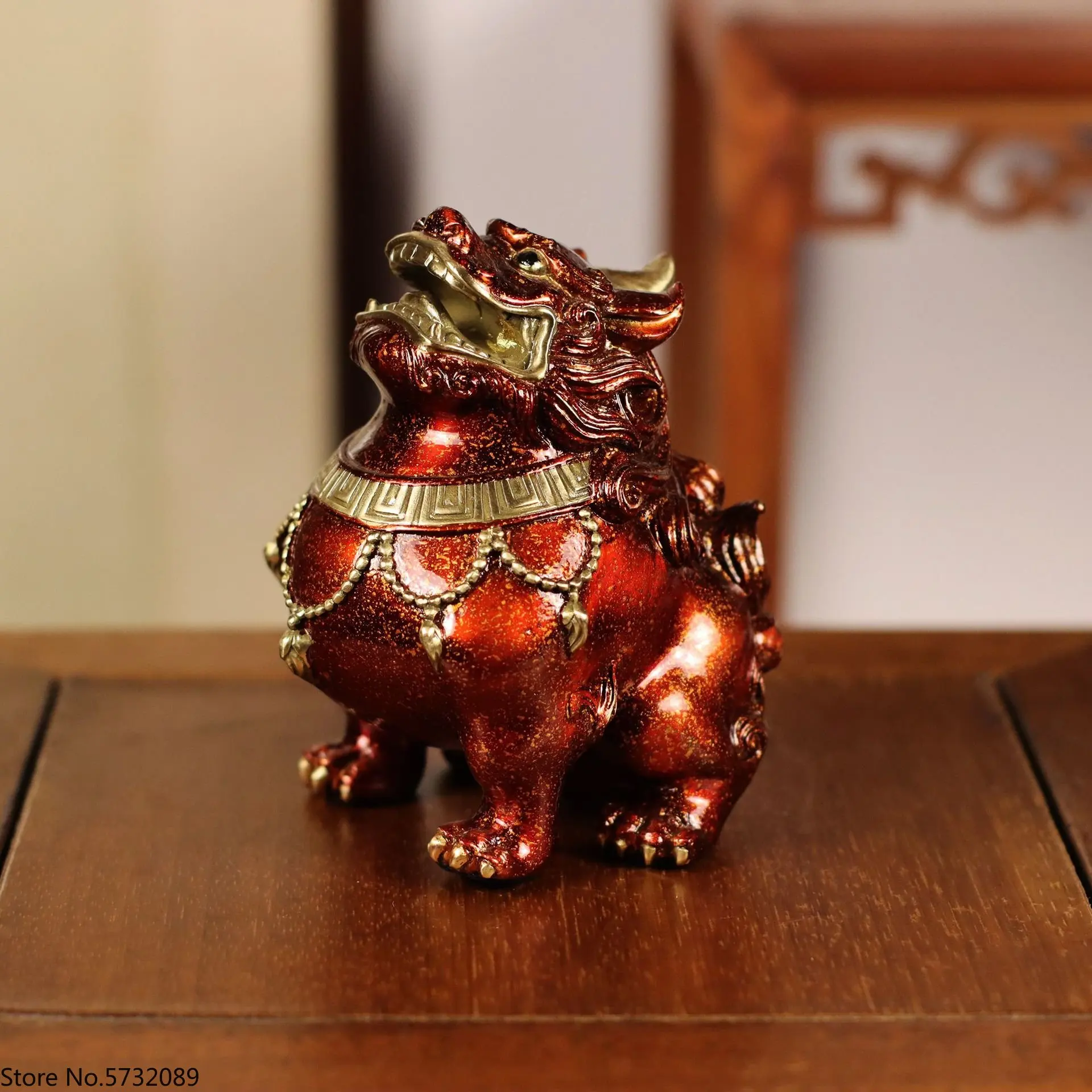 Tiger Lucky Beast and Pixiu Decoration Home, Living Room, Entrance Decoration, Copper Crafts, Relocation Opening Gift