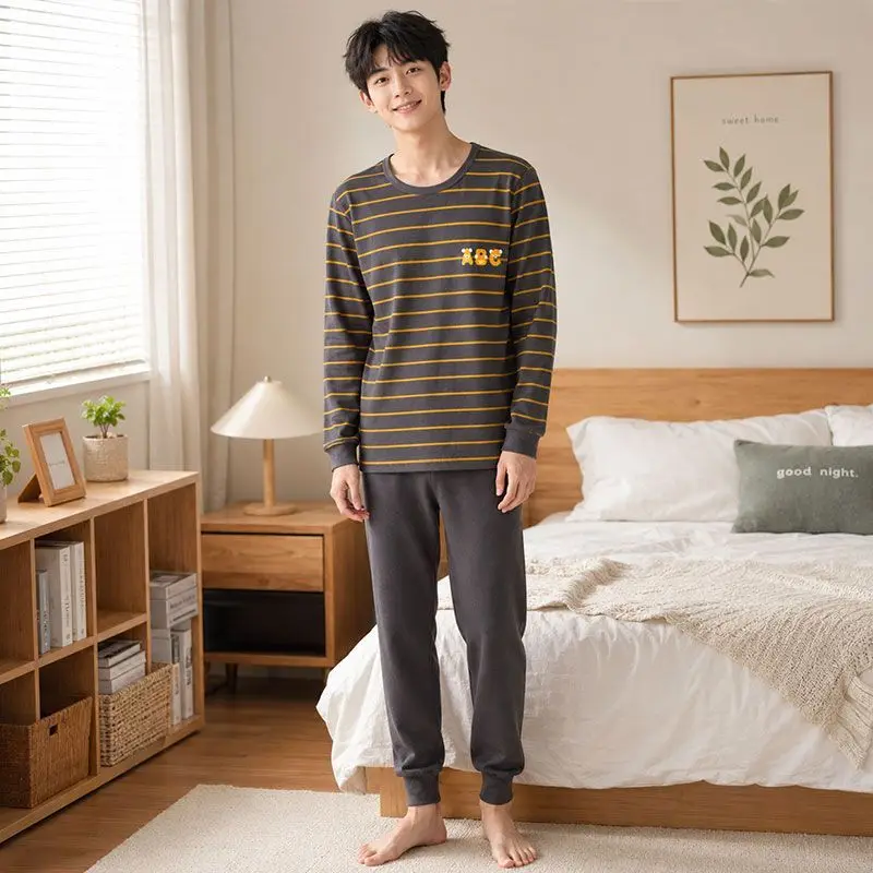 2026 For Children's Baby 6-18 Years Kids Thermal Underwear 2-Piece Set ClothingTop + Pants Boys Autumn Winter Homewear view 5