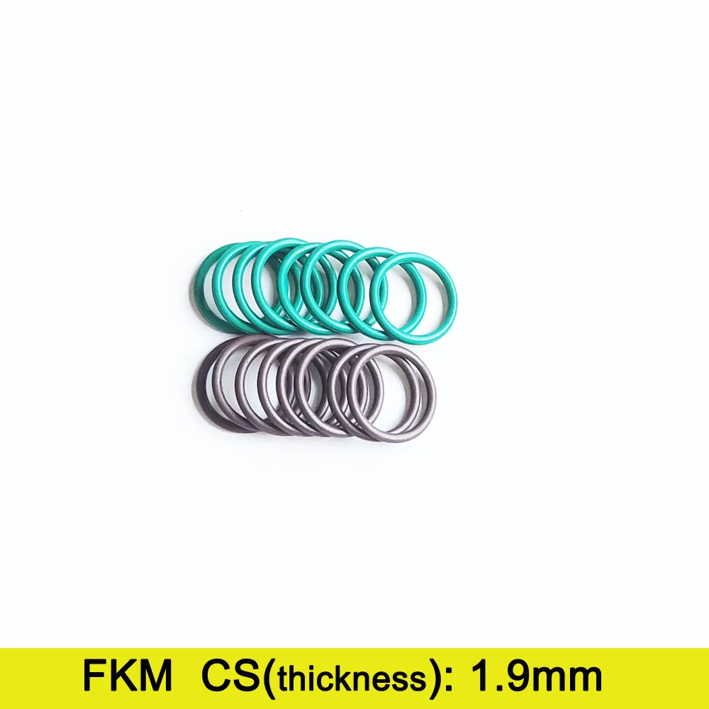 Thickness CS 1.9mm FKM O-Ring Seal Gasket Outer Diameter OD 5mm~130mm Fluorine Rubber Washer Oil Seal Rings