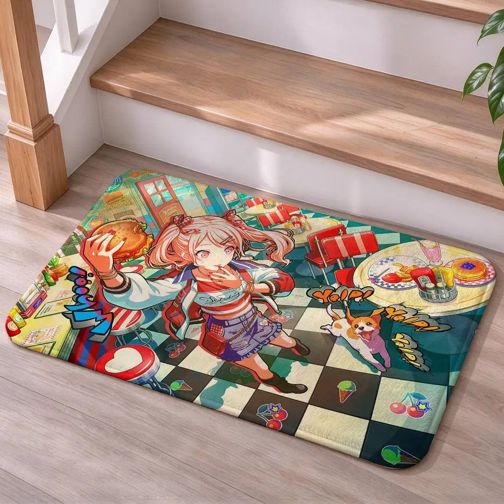 M-Mizuki Akiyama Nightcord at 25 Short Plush Bathroom Door Mat, Hallway Decor Rug, Home Entry Welcome Floor Mat