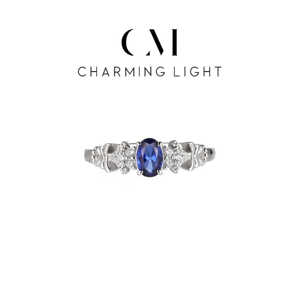 

CHARMING Original Design Lab Blue Sapphire Ring 925 Sterling Sliver For Women Men Daily Party Fashion Fine Jewelry GIft Hot Sale