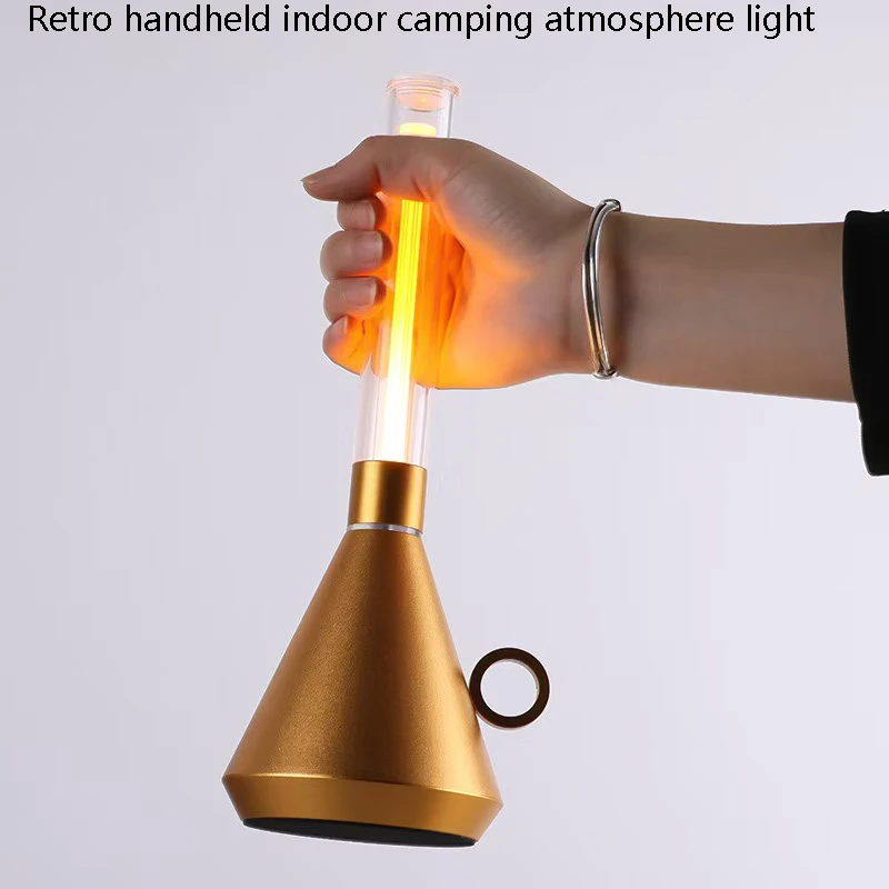 Retro Minimalist Rechargeable Touch Handle Light, Outdoor Camping Bar, Indoor Dining Table Decoration Atmosphere, Night Light