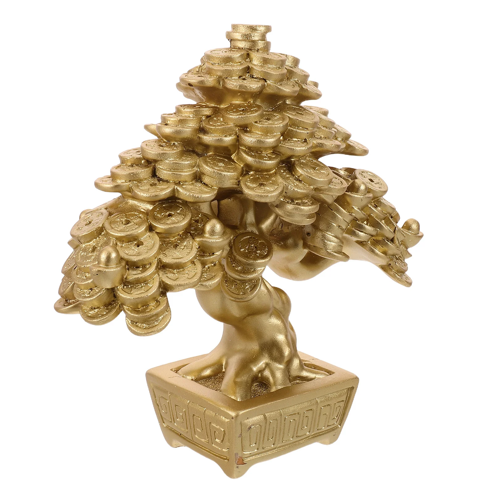 

Feng Shui Resin Money Tree Bonsai Table Decoration for Home Office Prosperity Positive Energy Centerpiece Money Tree