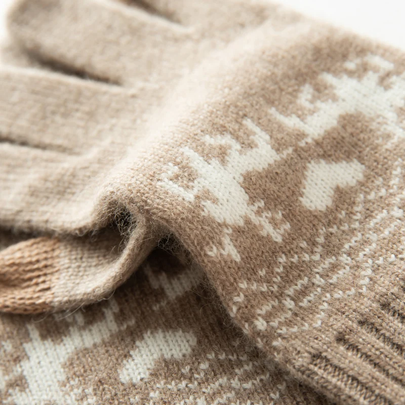 Winter High-Quality Cashmere Touch Screen Gloves Women Soft Warm Stretch Knit Mittens Full Finger Guantes Female Crochet Luvas