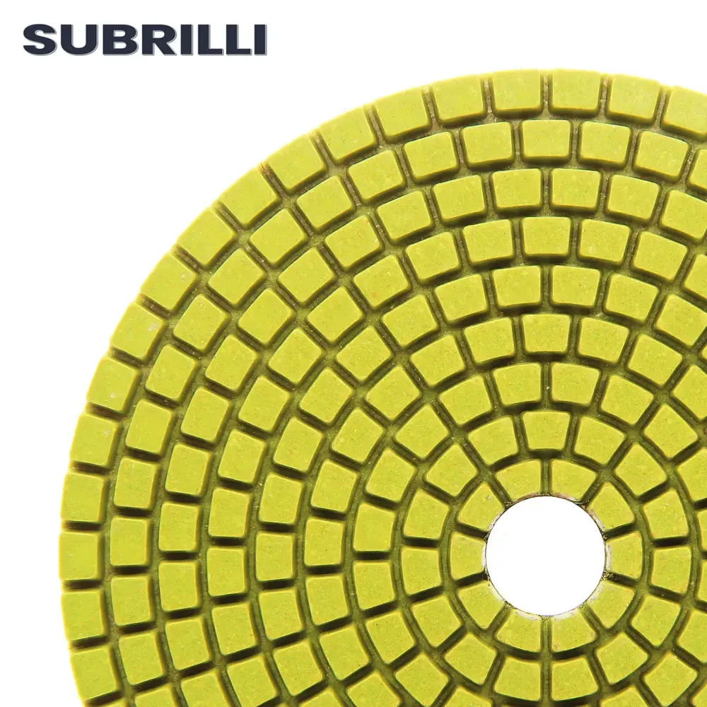 SUBRILLI 3 "/4"/5 "ล้อขัดเพชร 6/10 ชิ้น/เซ็ตหินแผ่นบดคอนกรีตยืดหยุ่นเรซิ่น Bond เปียก Sanding Pad 80/100