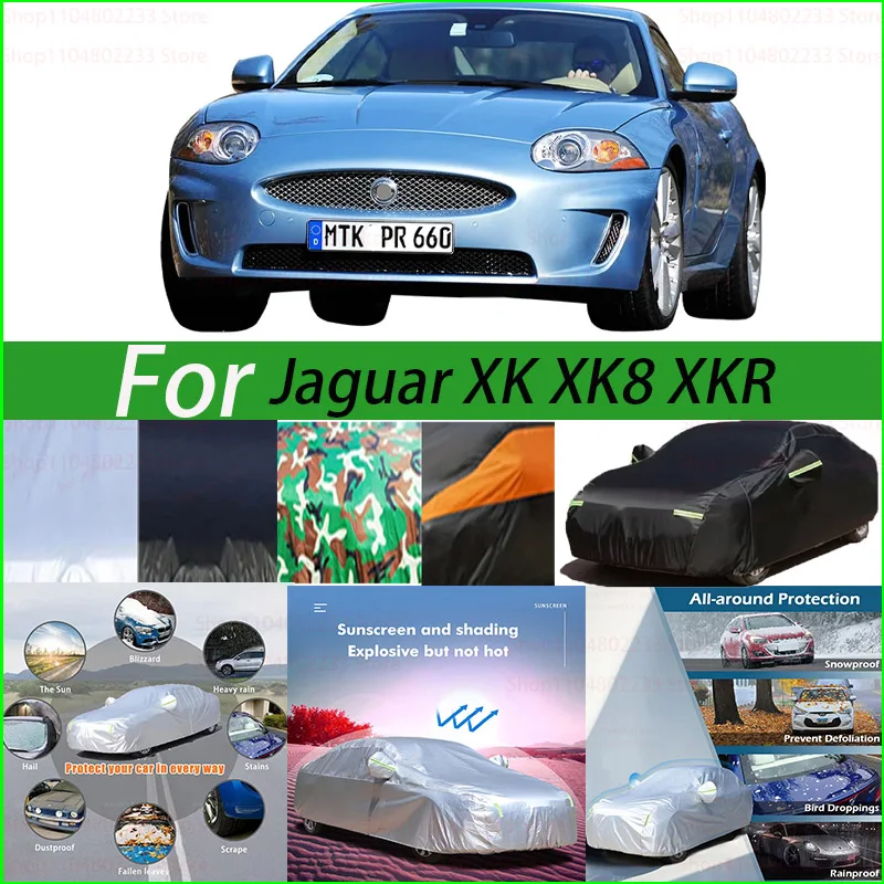 

Наружная защита, полный автомобильный чехол, снежный чехол, солнцезащитный козырек, водонепроницаемый, пылезащитный, внешний черный для Jaguar XK XK8 XKR 1997-2025