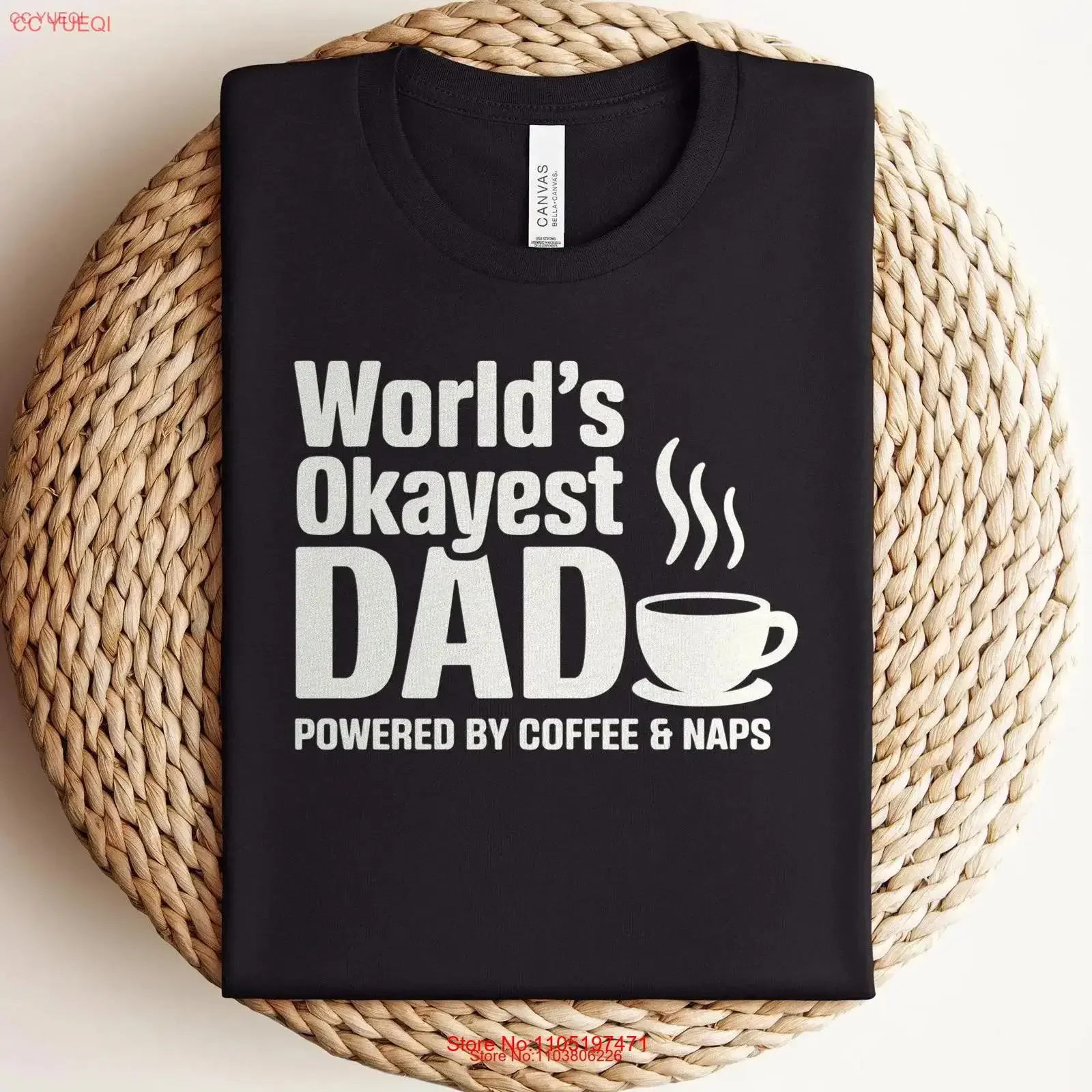 

Funny World's Okayest Dad Coffee T Shirt Humorous GifT Fathers Day Quirky Lover Life Top vintage Washed Stylish Breathable