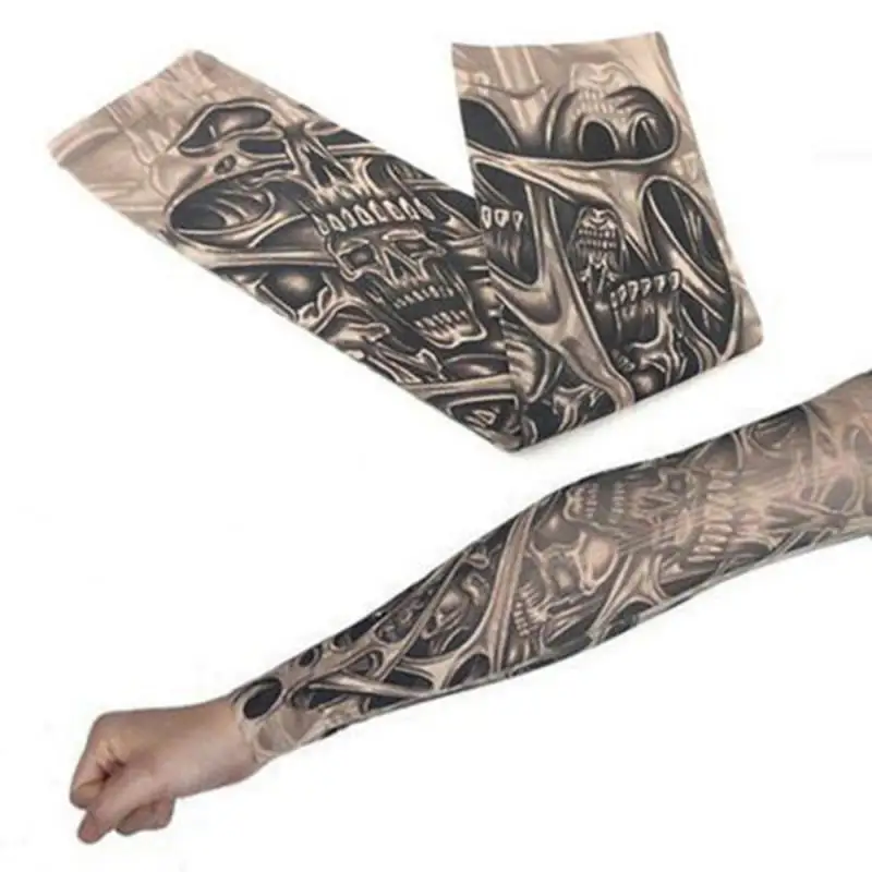 Tattoo Comfortable 1 Piece Arm Warmers For Summer Outdoor Sports Cooling Effect Sleeves Breathable 3d Tattoo Patterned Sleeve