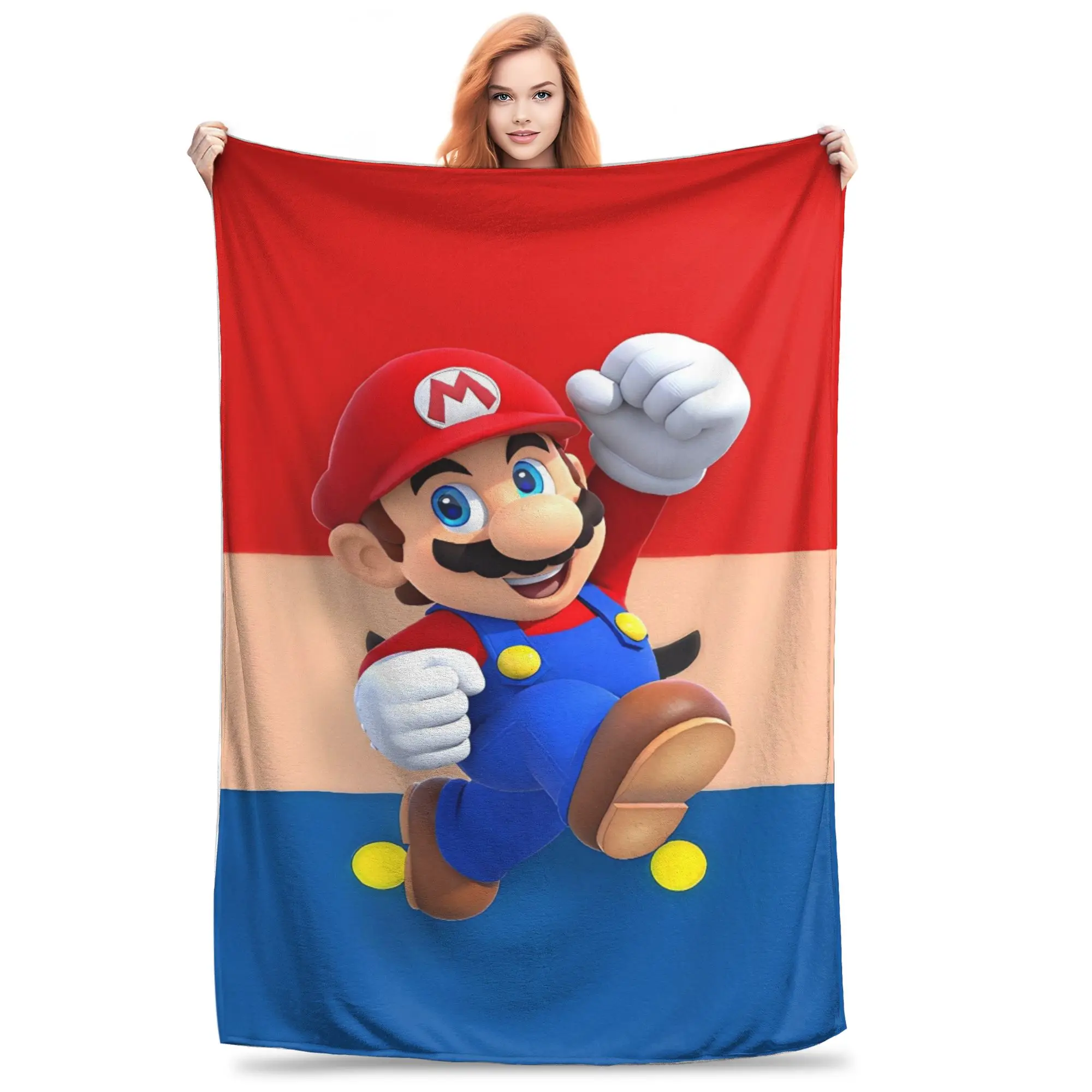 

Мягкие теплые одеяла для детского пикника, супер Марио Бро, мультяшное одеяло, фланелевое покрывало для уличного уличного трендового дивана-кровати