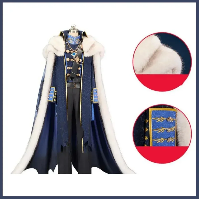 لعبة الهوية الخامس ألفا لورينز الناسك مدير تأثيري حلي معطف الشتاء عباءة موحدة شعر مستعار عيد الميلاد كرنفال مجموعة