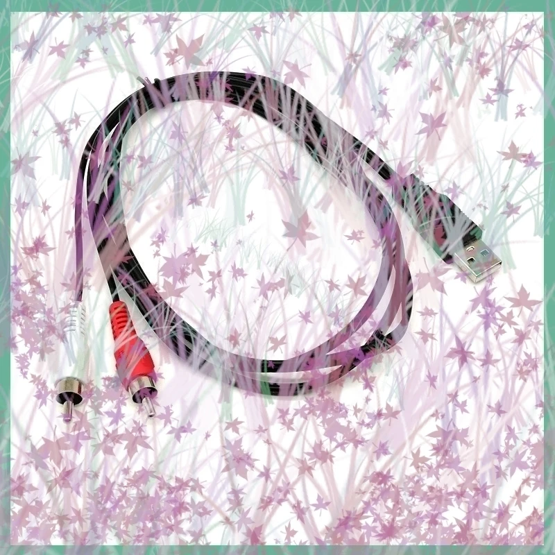 USB A 2.0 Male To 2 RCA Male Av Plug 1.5meter Converter Connector Adapter Power Cable Wire Pc For Tv Aux Audio Video Adapter E3