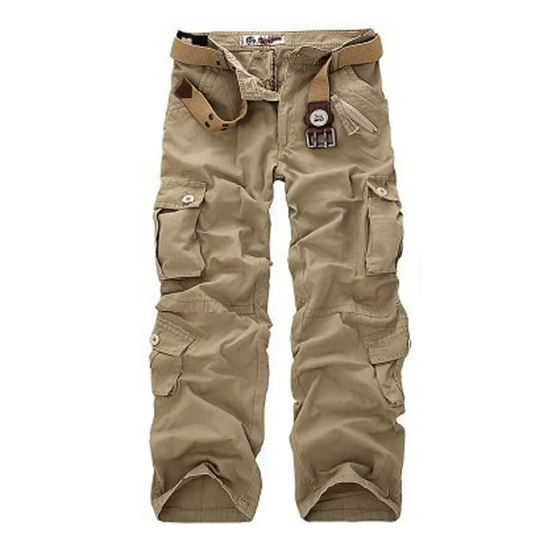 

drop shipping 2023 New Autumn Men Cargo Pants Big Pockets Decoration Mens Casual Trousers Army Pants Dropshipping Without belt