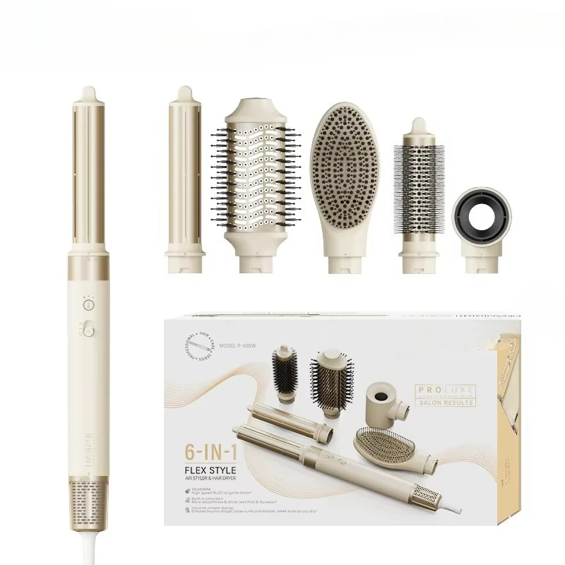 P-500 6in1 Hair Straightener Brush Electric  High -Speed 11000RPM BLDC Motor  Hair Dryer for Women