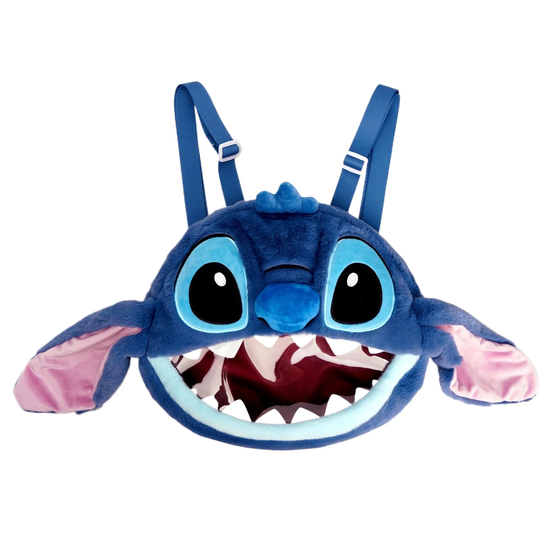 Sac à bandoulière en peluche Stitch véritable, sac à dos de rangement de dessin animé, poupée transparente, accessoires Anime, cadeau d'anniversaire Kawaii