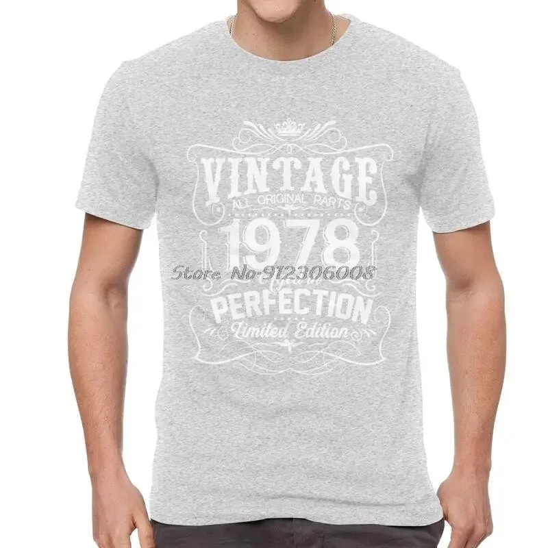 Male Vintage 1978 Aged In Perfection Limited Edition T-Shirt Streetwear Birthday Tshirt Short Sleeve T Shirt Cotton Tee Top