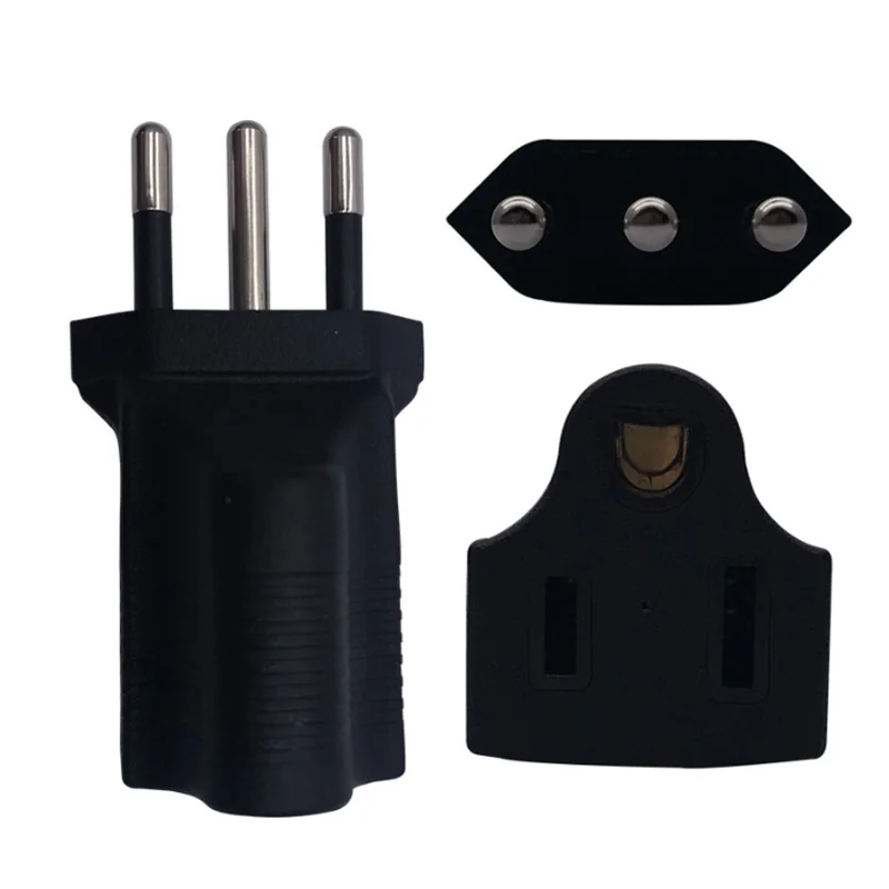 Black PVC Copper 10/16A 250V Italian standard Chile Uruguay 3 Pin male to Japan US 5-15R female plug socket converter