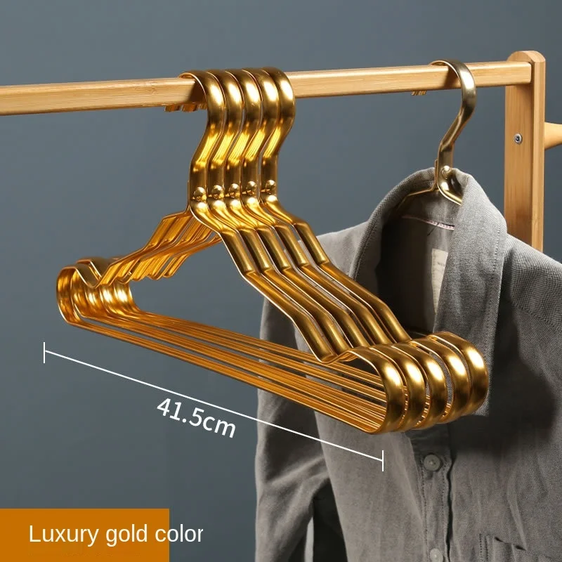 10Pcs Clothing Hangers Metal Clothes Hngers Anti-slip Aluminium Alloy Drying Rack Wardrobe Space Saver Coat Hanger Storage Rack