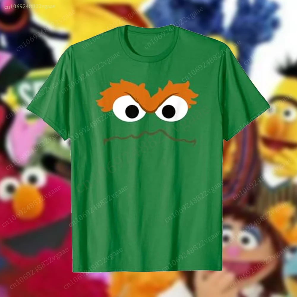 Summer Elmo T Shirt For Kids Boys Cartoon T-shirt Short Sleeve Top Sesame Tee Shirt Street Funny Clothes Girls Cookie Monster