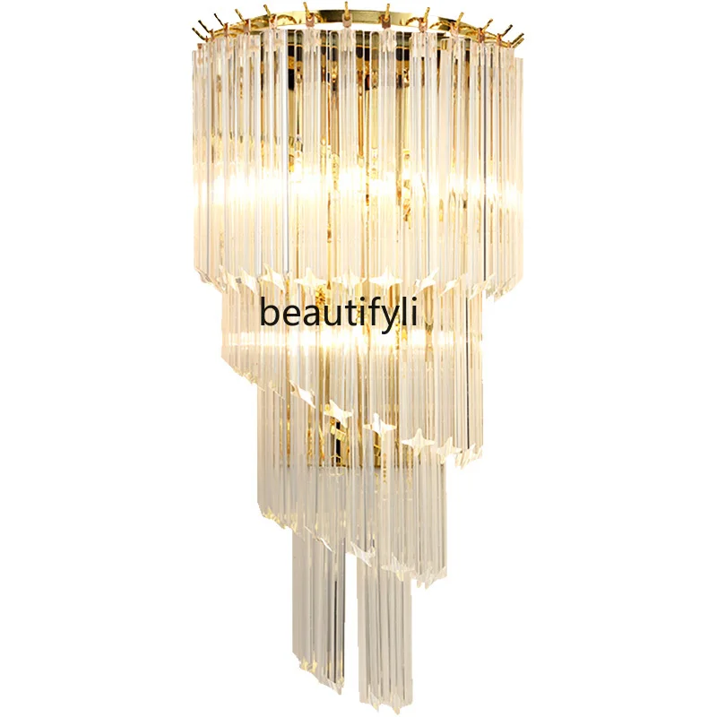 yj Post-Modern Simple Light Luxury Splendid Crystal Villa Background Wall Lamps