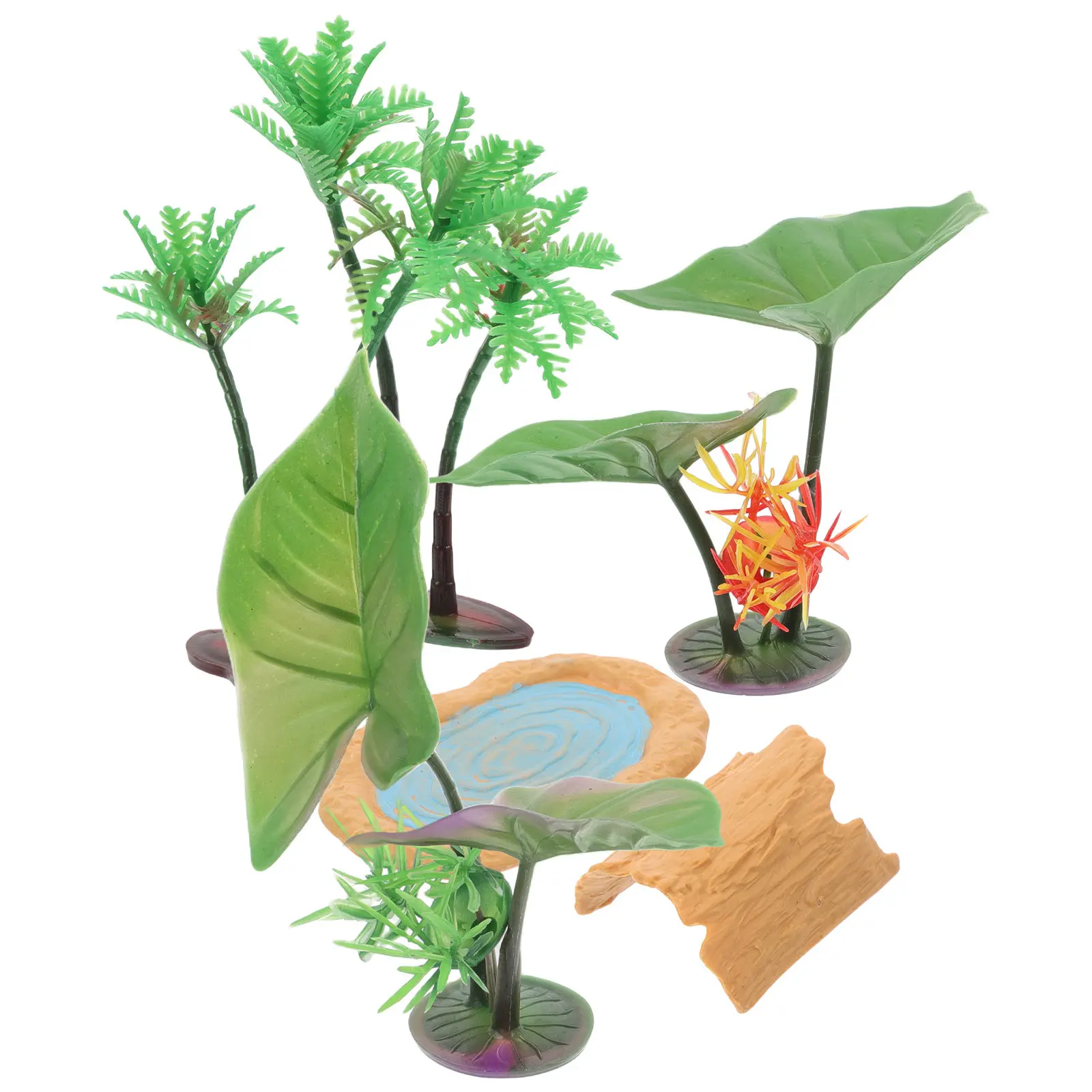 1Set Miniature Pond Accessories Artificial Trees Floating Lily Pads for Micro Landscape Fairy Garden Zen Garden Decoration
