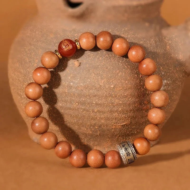 

Браслет со знаком зодиака персикового дерева, оригинальные экологические бусины из персикового дерева, счастливые бусины, бусины Benmingfo, высококачественные ювелирные изделия, Ward Off Evil Spirits