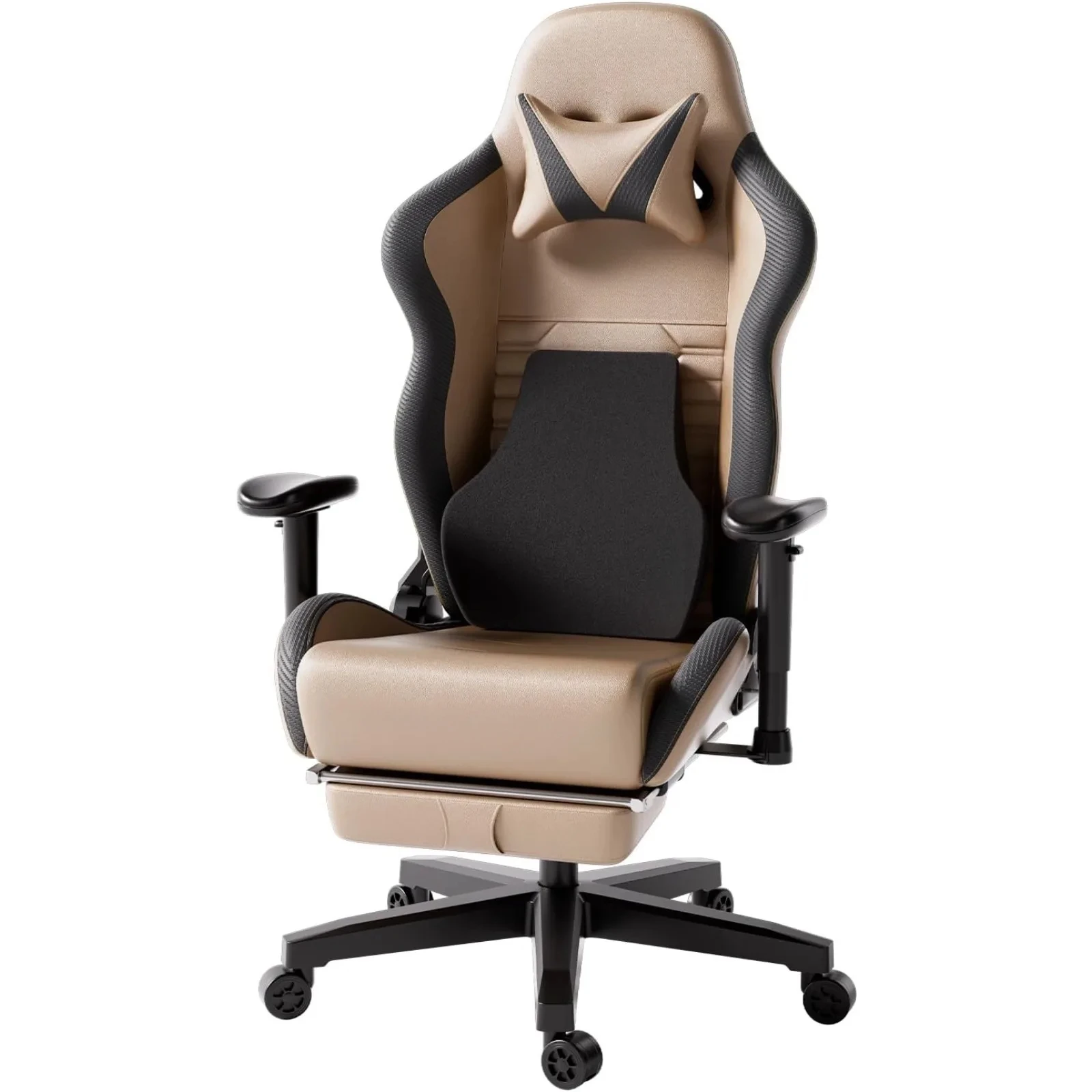 US Gaming Chair PC with Ergonomics Lumbar Support, Racing Style PU Leather High Back Adjustable Swivel Task