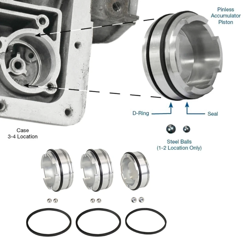 Professioanl 4L60E 4L65E 4L70E Pinless Forward Accumulator Piston set with Seals Lightweight Quick Fixing Compact-size