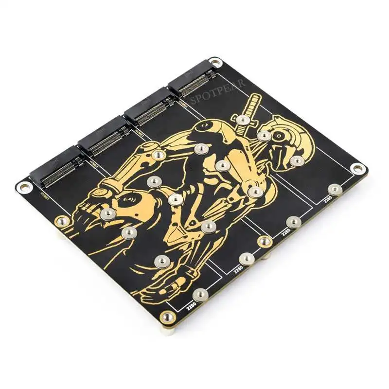 Raspberry Pi 5 PCIe to 4-Channel M.2 NVME SSD Adapter Expansion Board for Pi5