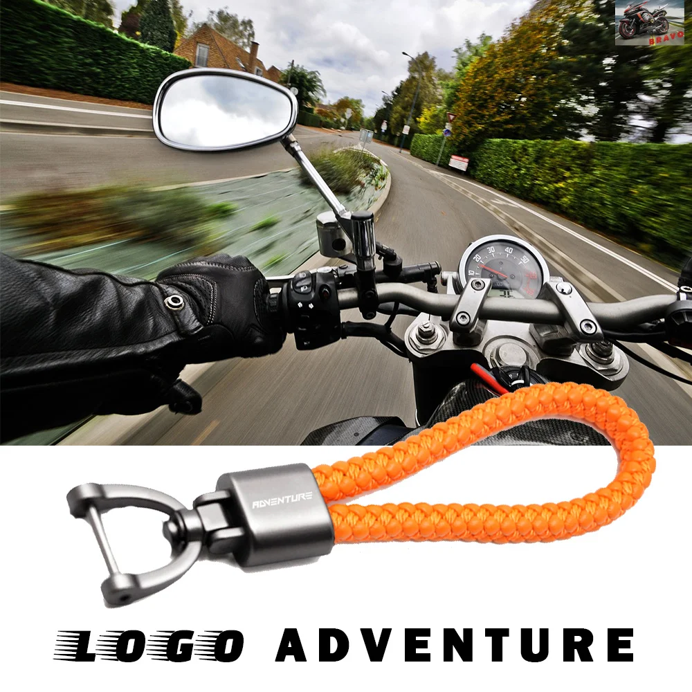 Logo For KTM Adventure 390 790 890 1090 1190 1290 1050 Accessories Custom Logo Hand Woven Keychain Leather Metal Keyring