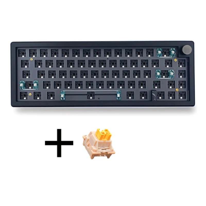 GMK67 Hot Swappable Mechanical Keyboard Bluetooth 2.4G Wireless 3 Mode Customization Keyboard+Peach Mute Switch Kit