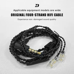 ND Headphone Cable High-Purity Oxygen-free Copper 2 Pin Connector Mixed Braided Upgrade Earphone Wire Original Headset 3.5MM