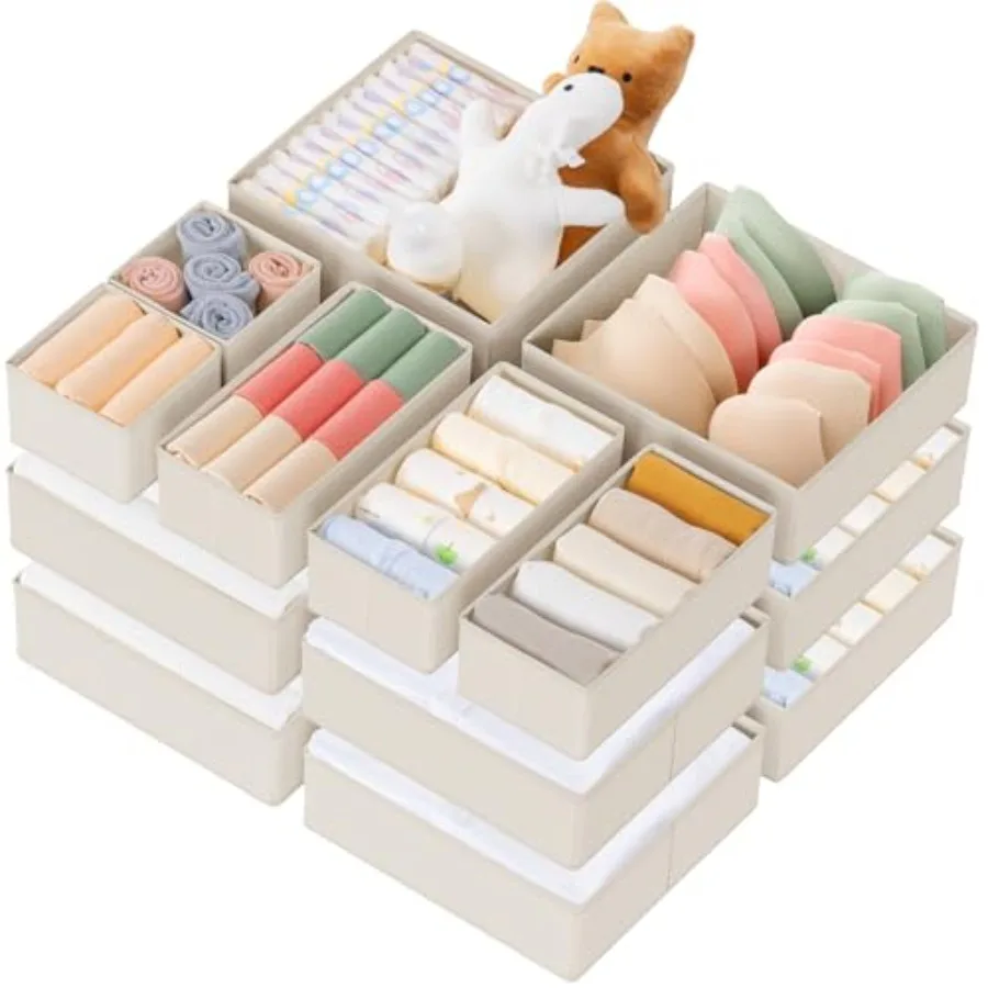 

Drawer Organizer Clothes, 21 Pack Dresser Organizer for Baby Clothes, Underwear, Sock - Foldable Closet Organization and Storag
